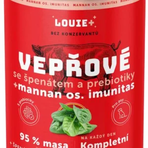 Louie konzerva vepřové se špenátem pro psy bez obilnin