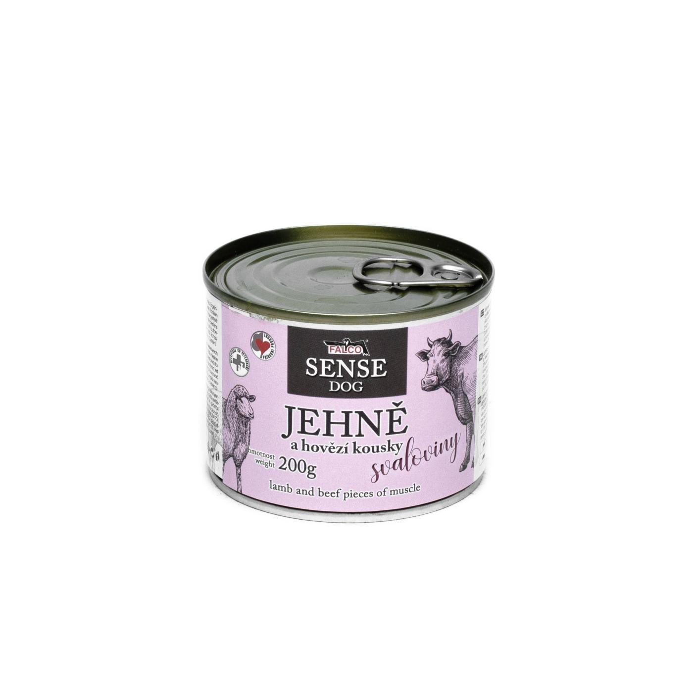 FALCO SENSE DOG konzerva jehně a hovězí pro psy 200g