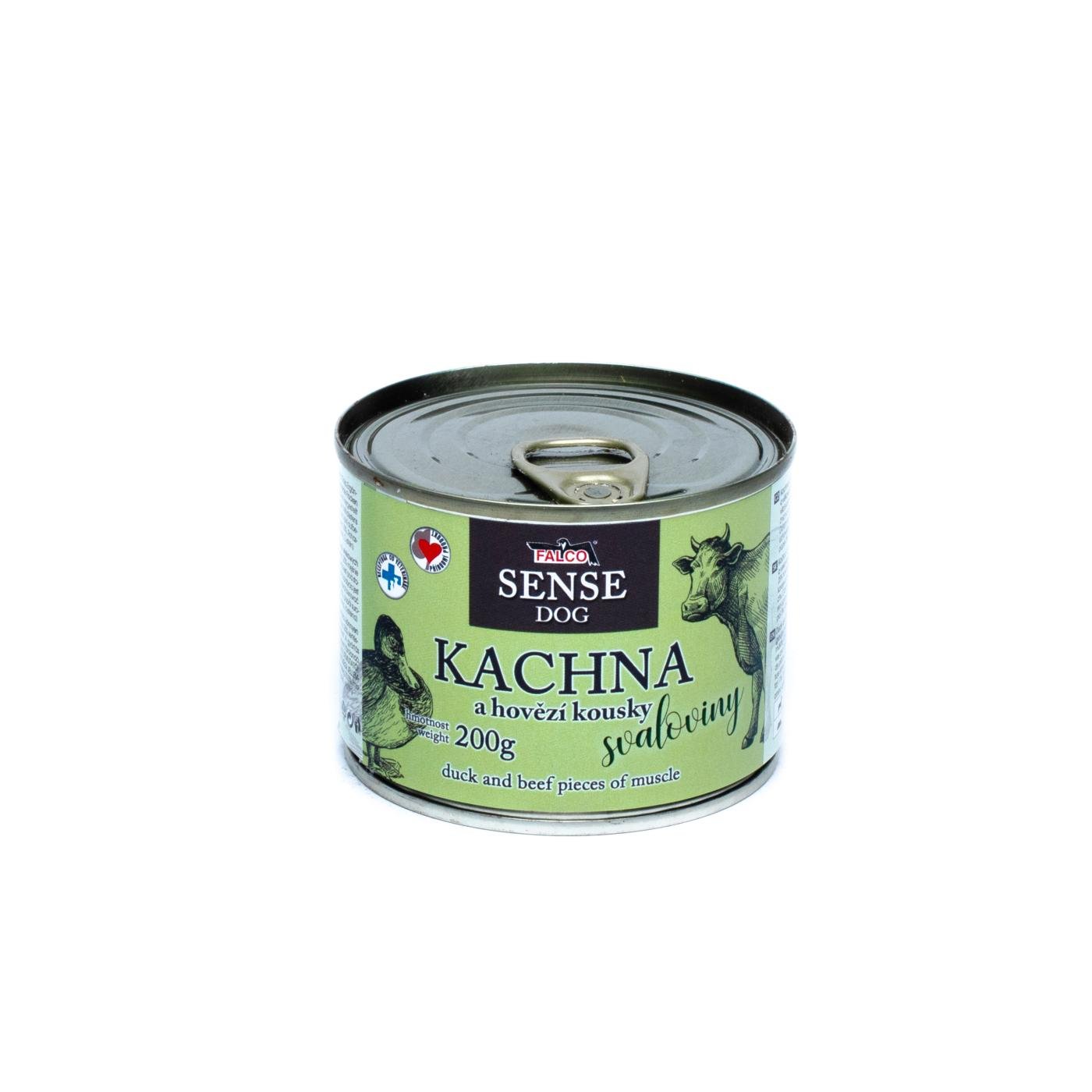 FALCO SENSE DOG konzerva kachna a hovězí pro psy 200g