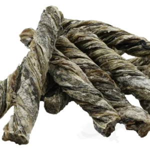 Kroucené rybí tyčinky UNIQ PETS 500 g — přírodní pamlsek ze 100% rybí kůže pro psy