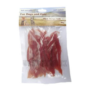 Soft D&C kachní měkké proužky 80 g — poloměkký přírodní pamlsek pro psy a kočky ze 100% kachního masa