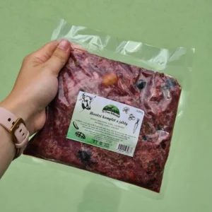hovězí komplet s jáhlami pro psy mražené BARF hotová směs bez konzervantů