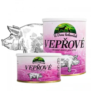 vepřová konzerva pro psy monoprotein 100% svalovina bez éček