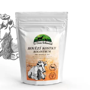 Kostky s hovězí svalovinou a rýží + kolostrum 2kg